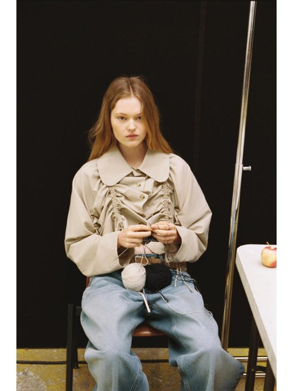 ZARA RUFFLED CROPPED TRENCH COAT